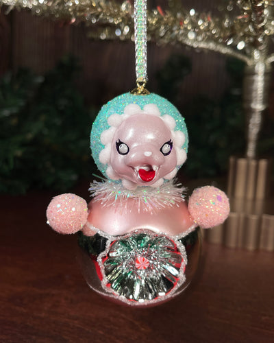 Sugar Plum Roly Poly Glass Ornament Doll (E)