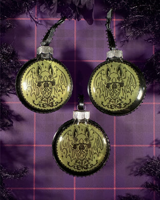 Halloween Glass Ornament (Good Night Bat)