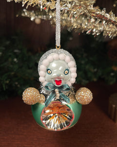 Sugar Plum Roly Poly Glass Ornament Doll (F)