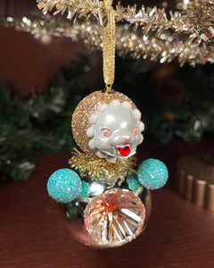 Sugar Plum Roly Poly Glass Ornament Doll (H)