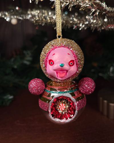 Sugar Plum Roly Poly Glass Ornament Doll (I)