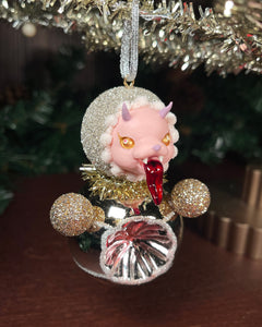 Sugar Plum Roly Poly Glass Ornament Doll (G)