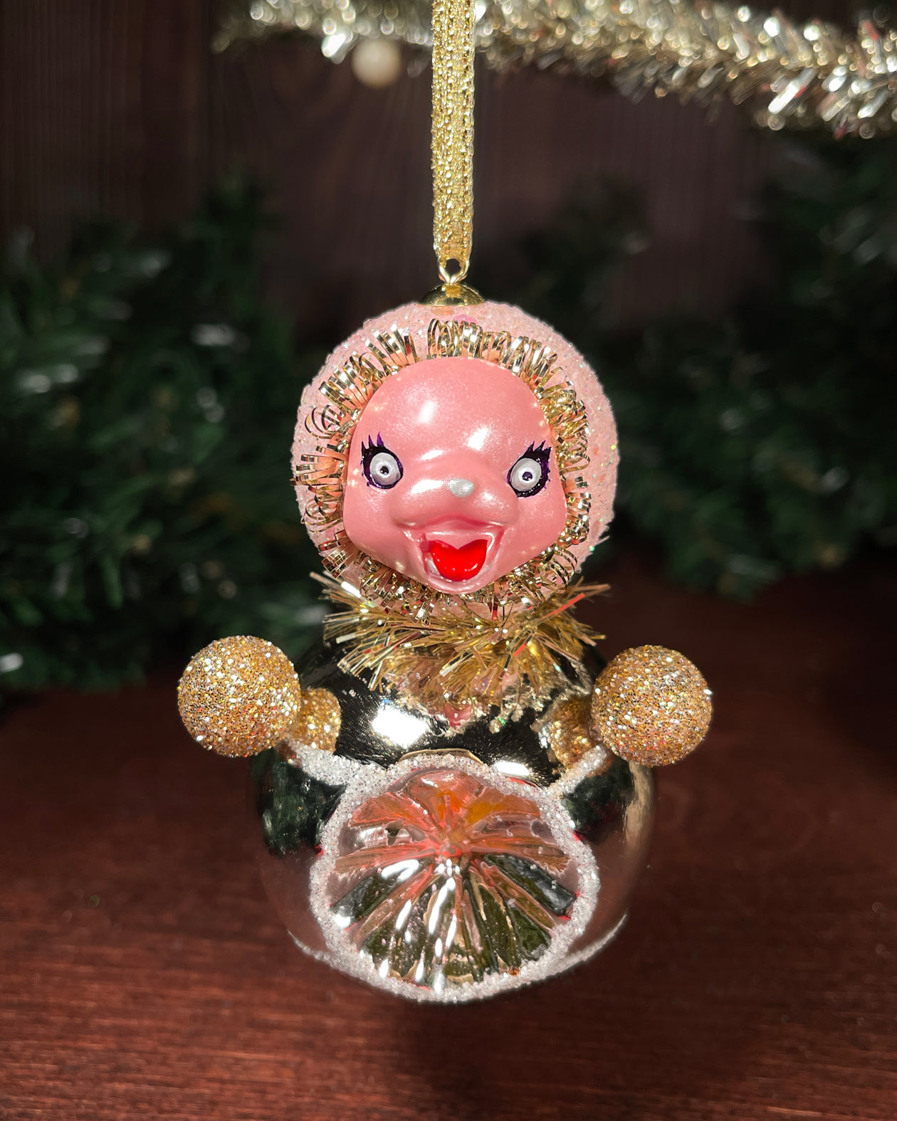 Sugar Plum Roly Poly Glass Ornament Doll (B)